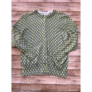 Crown & Ivy Geometric 3/4 Sleeve Cardigan Sweater M